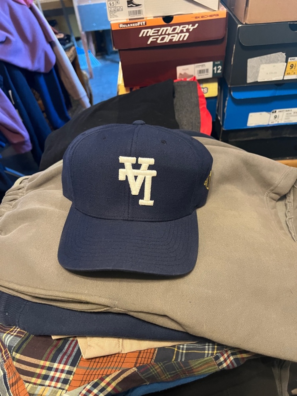 KILL THE HYPE LA UPSIDE DOWN LOGO NAVY A-FRAME SNAPBACK